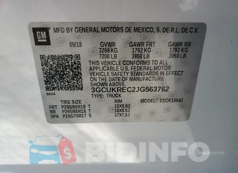3GCUKREC2JG563762 Photo# 12