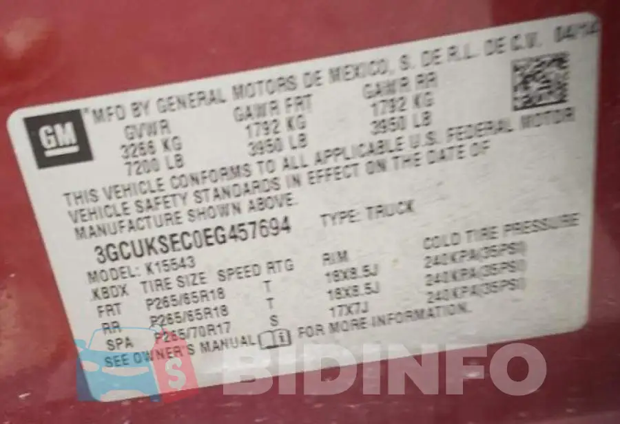3GCUKSEC0EG457694 Photo# 12