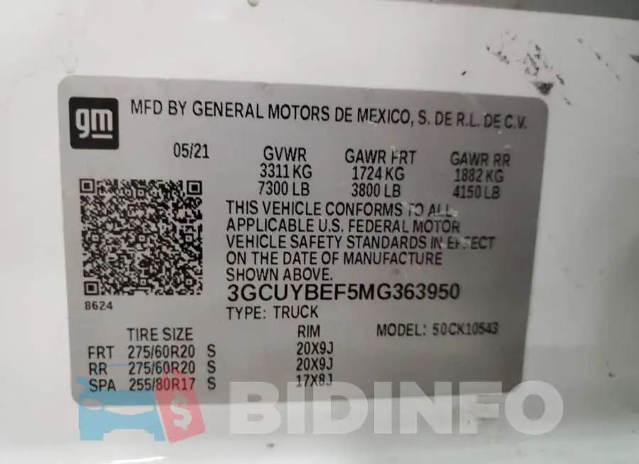 3GCUYBEF5MG363950 Photo# 13