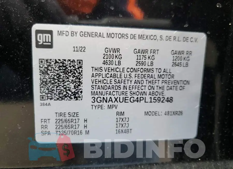3GNAXUEG4PL159248 Photo# 13