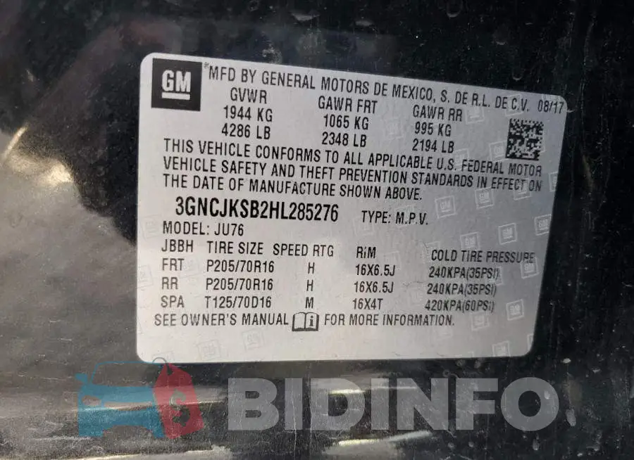 3GNCJKSB2HL285276 Photo# 13