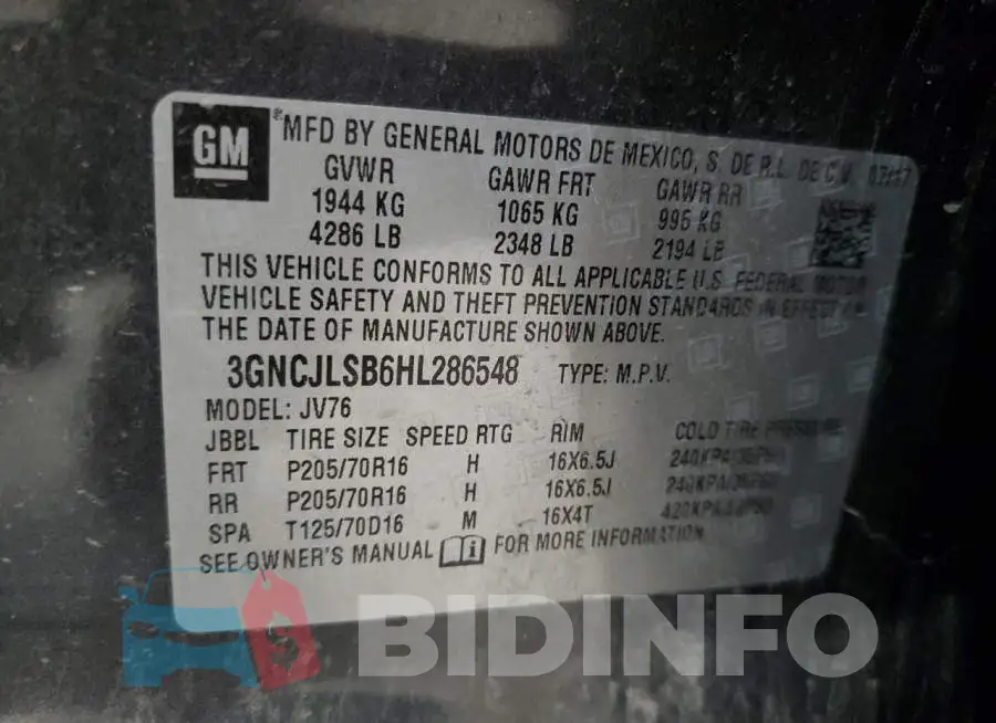 3GNCJLSB6HL286548 Photo# 13