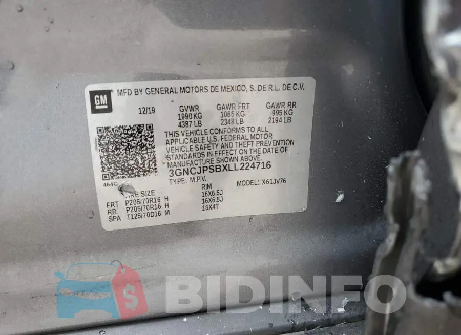 3GNCJPSBXLL224716 Photo# 12