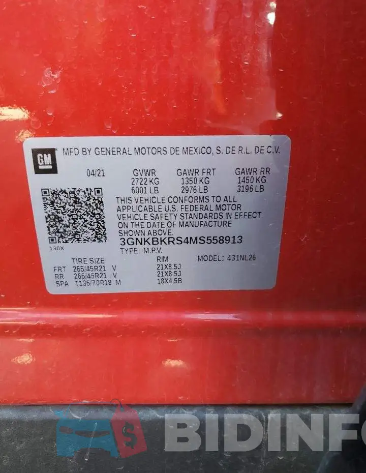 3GNKBKRS4MS558913 Photo# 13