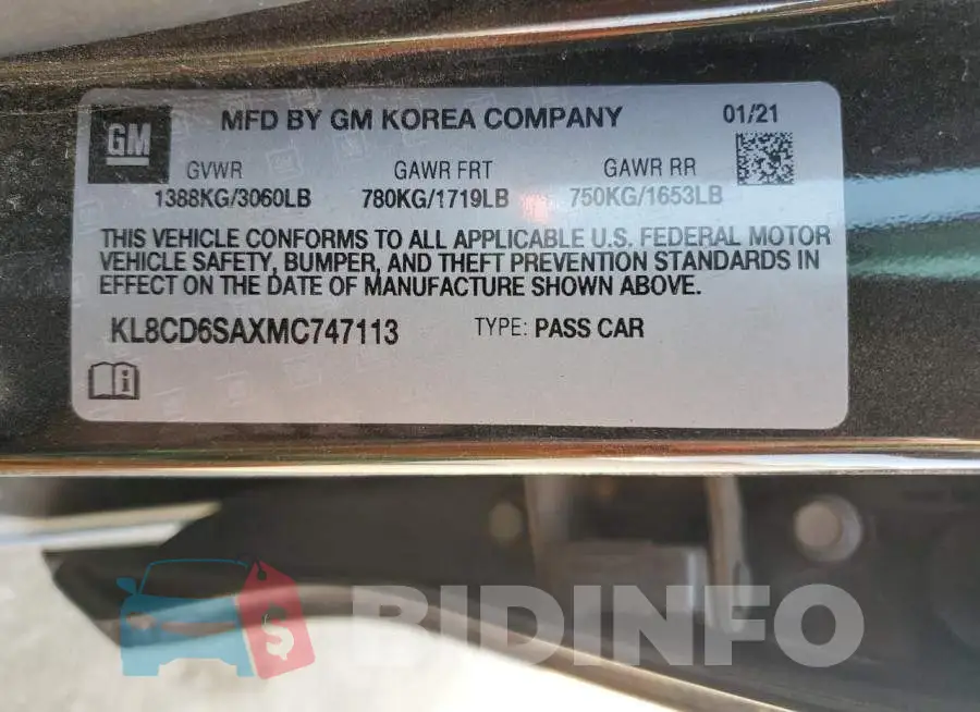 KL8CD6SAXMC747113 Photo# 13
