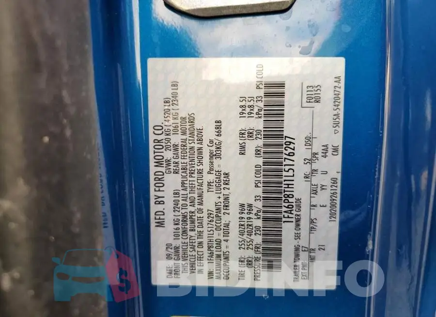 1FA6P8TH1L5176297 Photo# 13