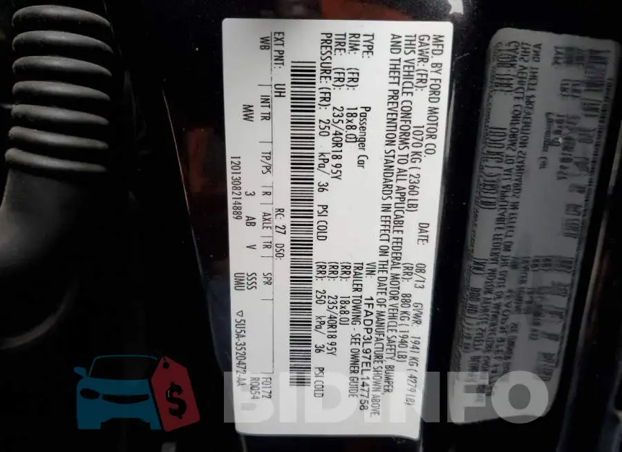 1FADP3L97EL147758 Photo# 12