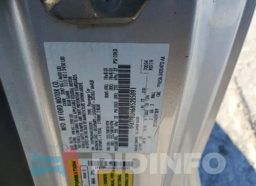 1FATP8UH6H5205091 Photo# 13
