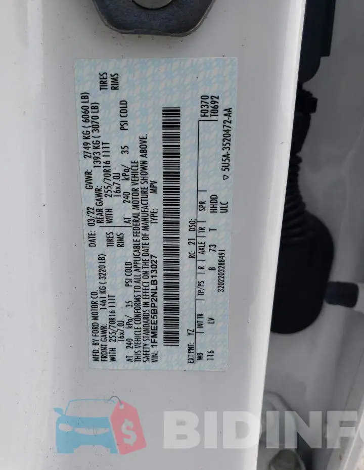 1FMEE5BP2NLB13027 Photo# 13