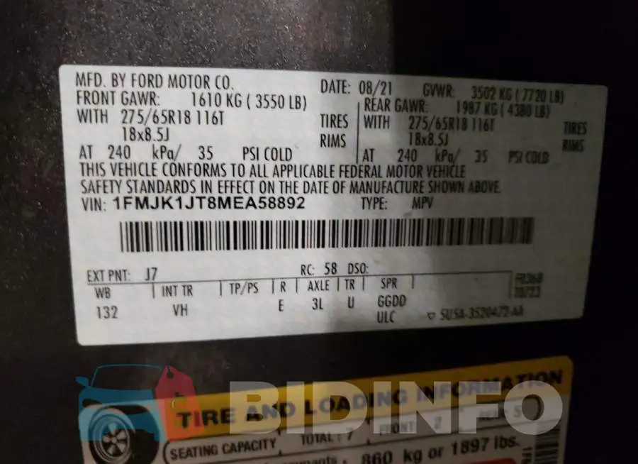 1FMJK1JT8MEA58892 Photo# 13