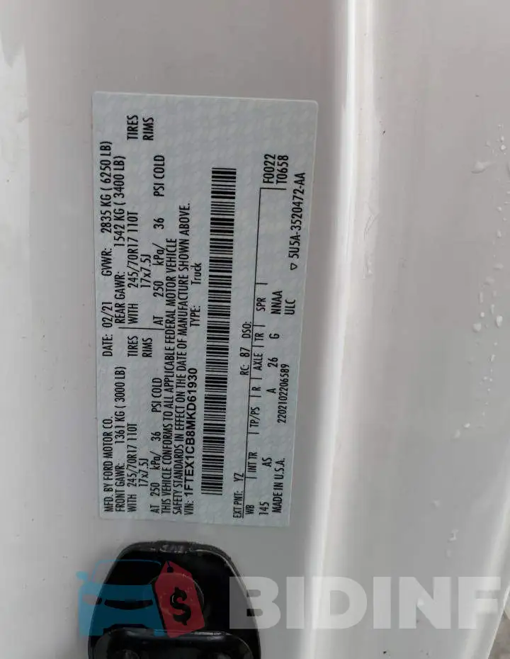1FTEX1CB8MKD61930 Photo# 12