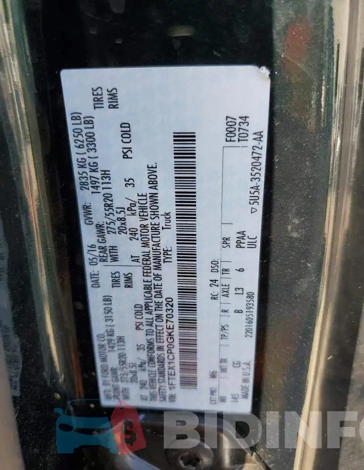 1FTEX1CP0GKE70320 Photo# 12