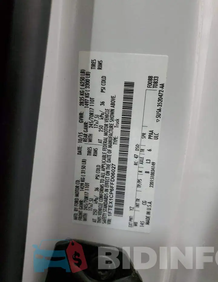 1FTEX1CP6FFD06027 Photo# 12