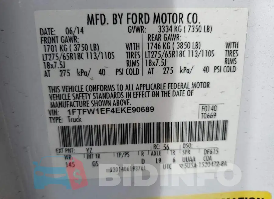 1FTFW1EF4EKE90689 Photo# 12
