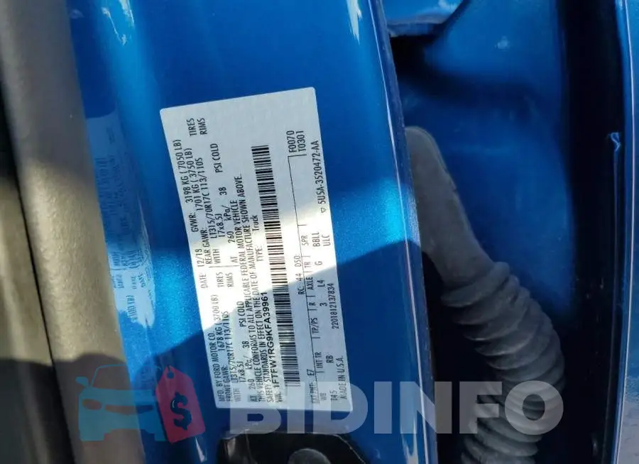 1FTFW1RG9KFA39961 Photo# 12