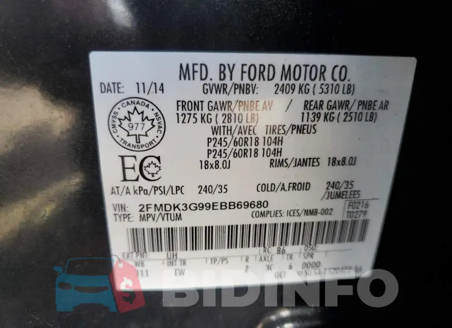 2FMDK3G99EBB69680 Photo# 13