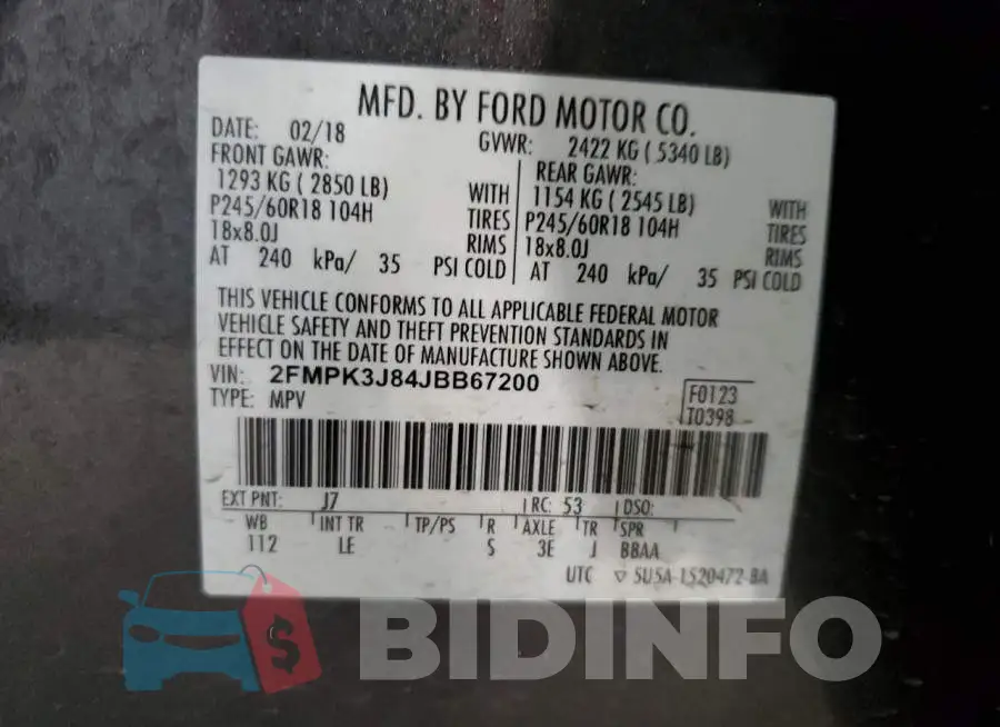 2FMPK3J84JBB67200 Photo# 13