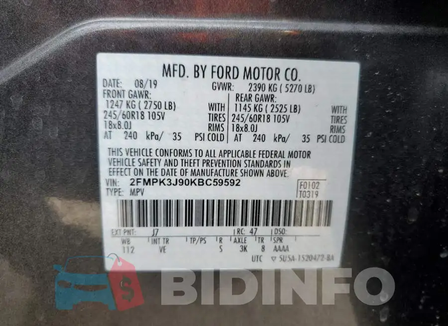 2FMPK3J90KBC59592 Photo# 12