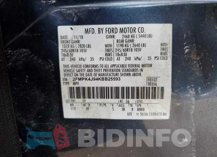 2FMPK4J94KBB25593 Photo# 13