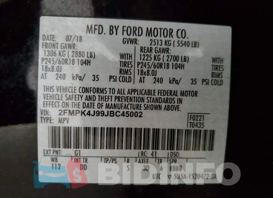 2FMPK4J99JBC45002 Photo# 12