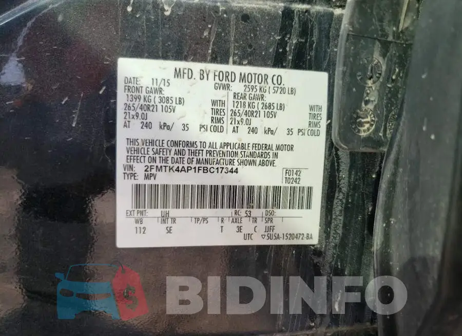 2FMTK4AP1FBC17344 Photo# 13
