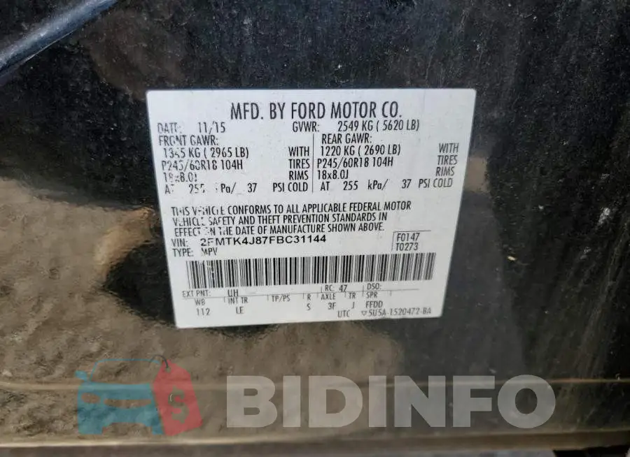 2FMTK4J87FBC31144 Photo# 12