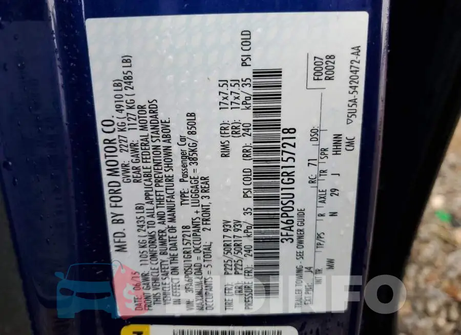 3FA6P0SU1GR157218 Photo# 12