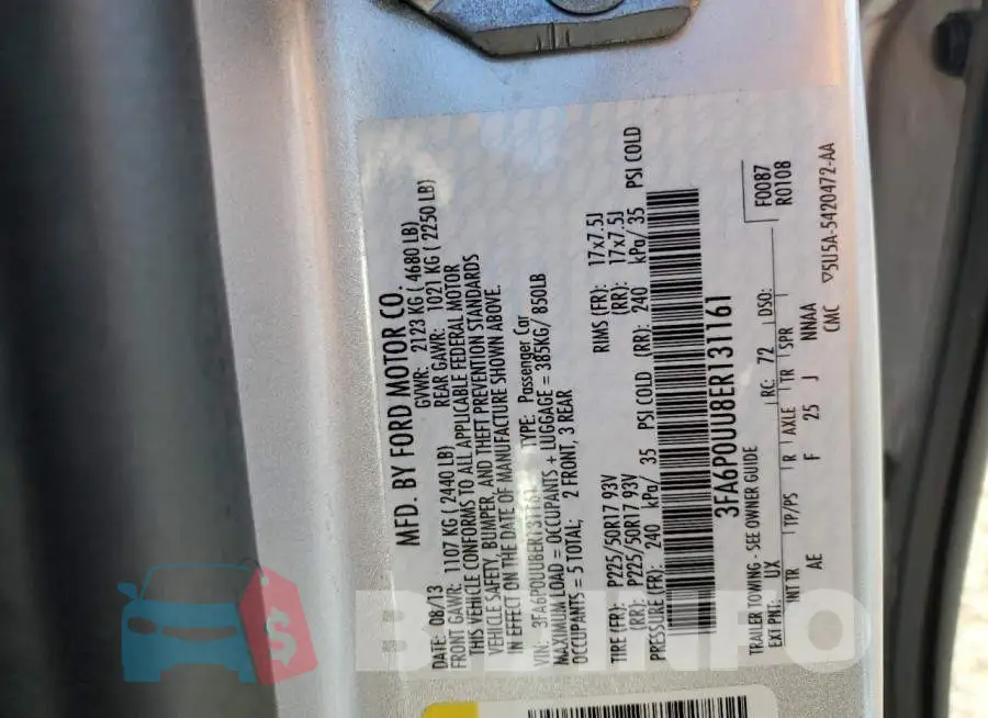 3FA6P0UU8ER131161 Photo# 12