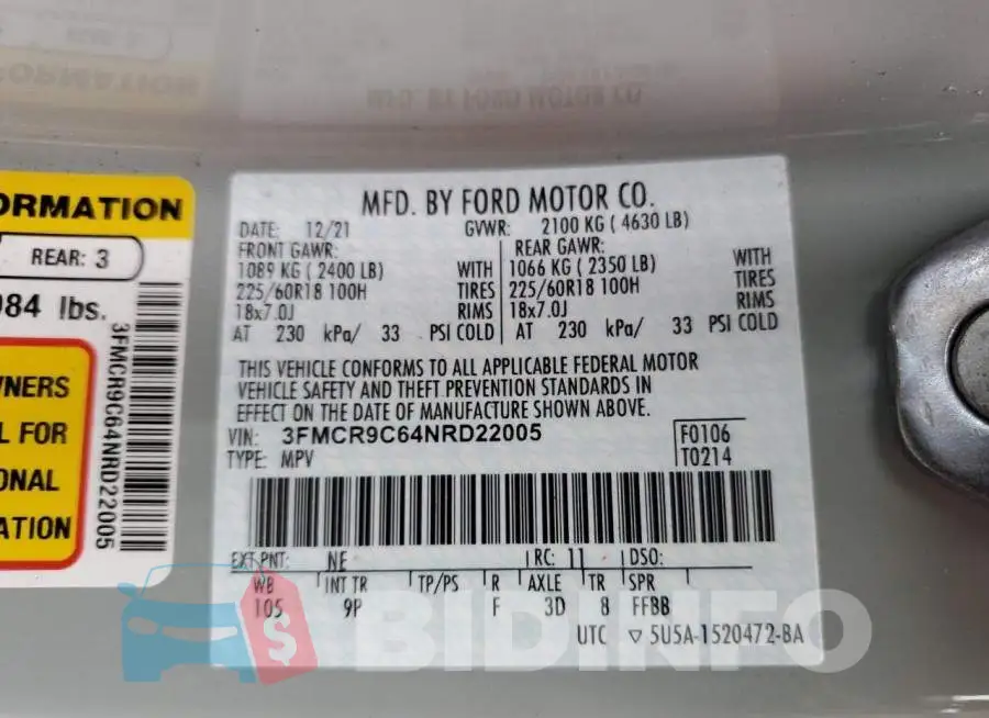 3FMCR9C64NRD22005 Photo# 13