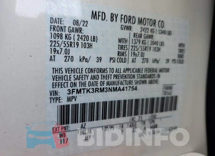 3FMTK3RM3NMA41754 Photo# 12
