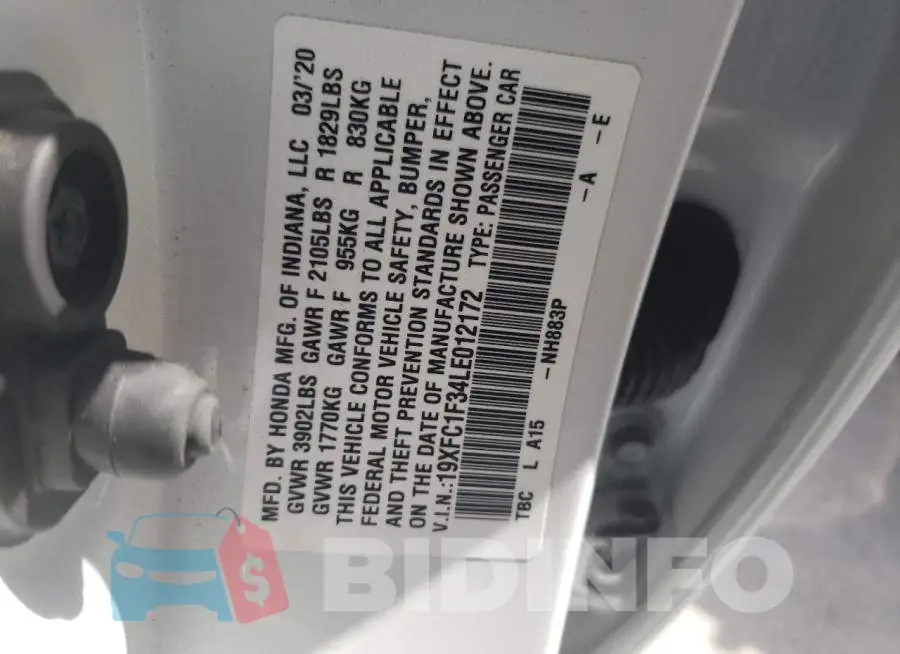 19XFC1F34LE012172 Photo# 12