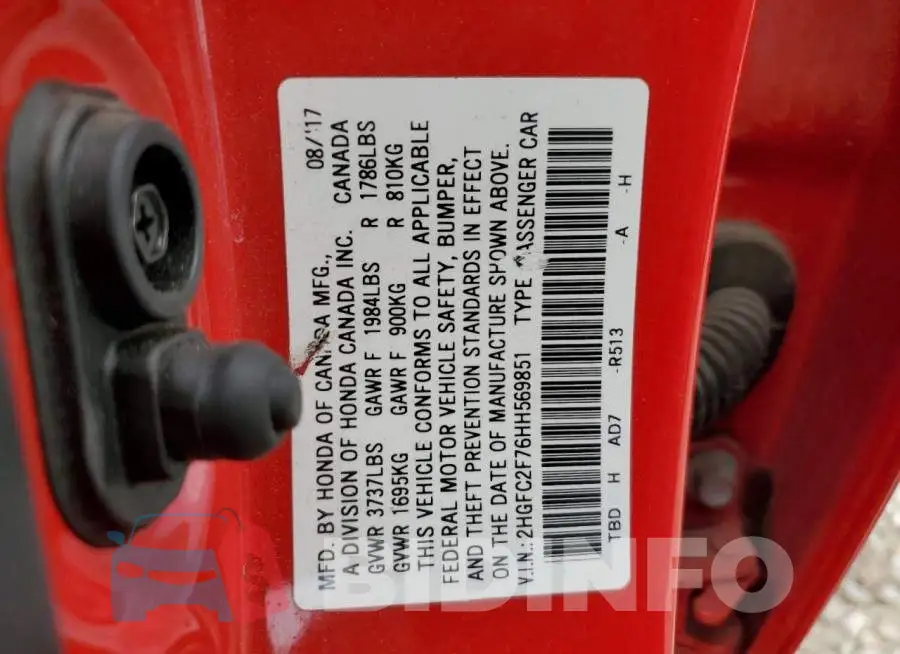 2HGFC2F76HH569851 Photo# 13