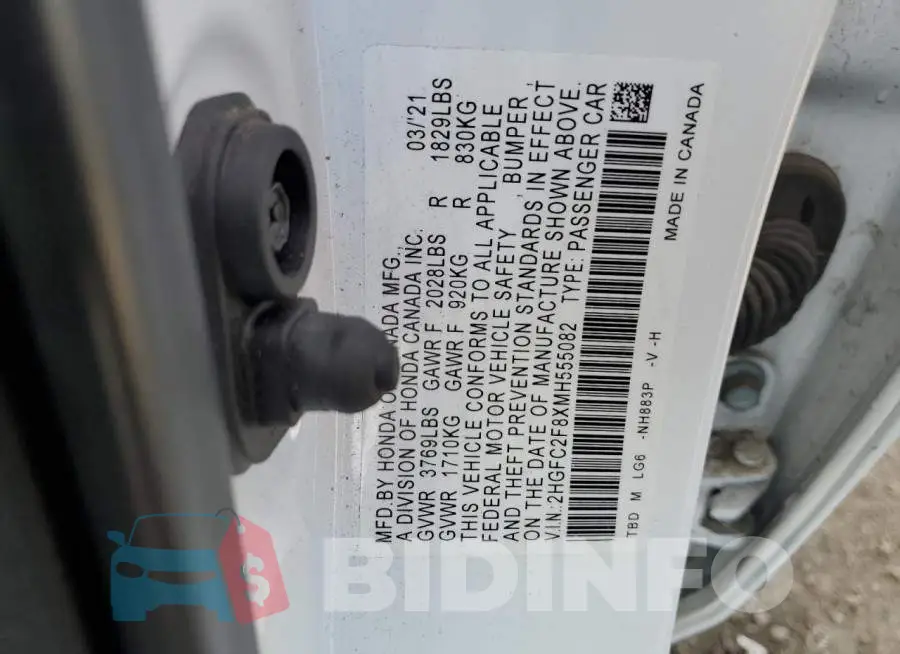 2HGFC2F8XMH555082 Photo# 12
