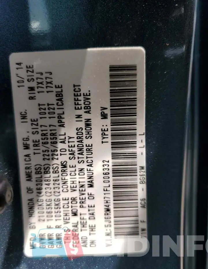 5J6RM4H71FL006332 Photo# 13