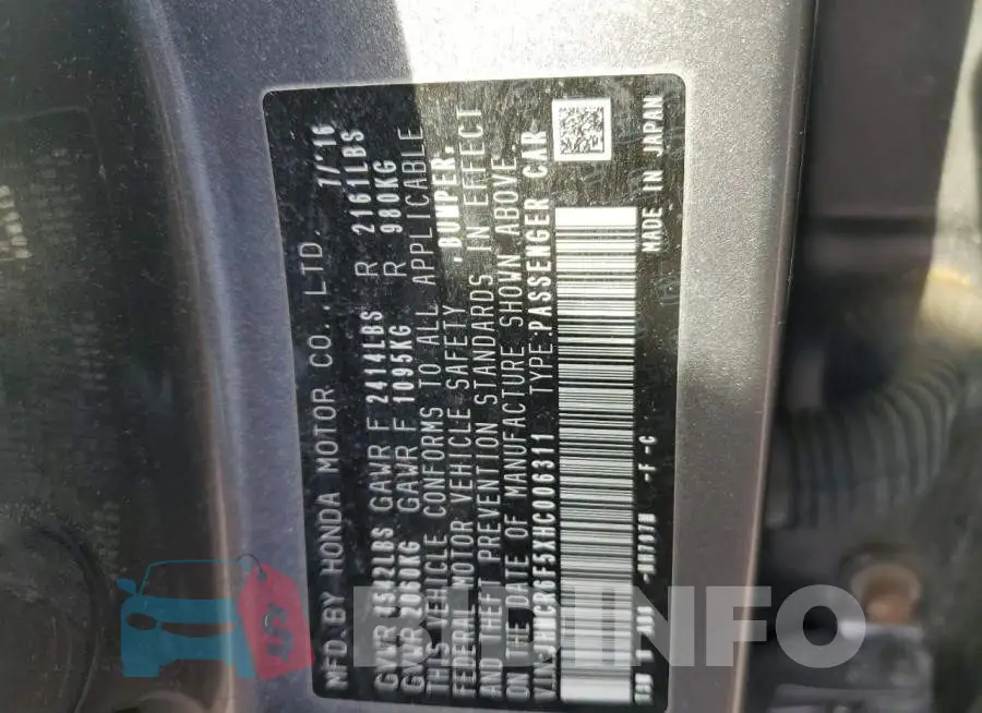JHMCR6F5XHC006311 Photo# 12
