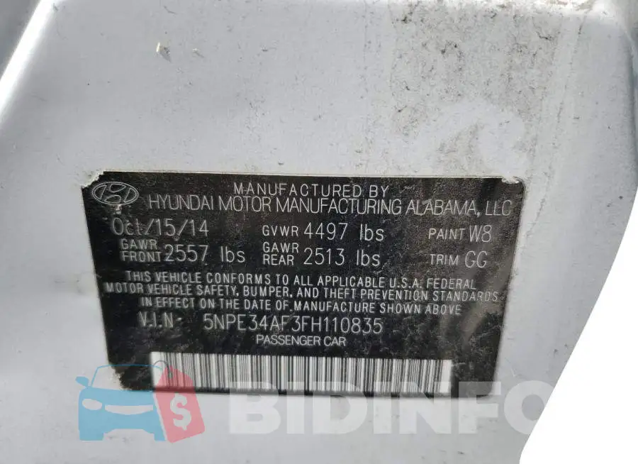 5NPE34AF3FH110835 Photo# 12