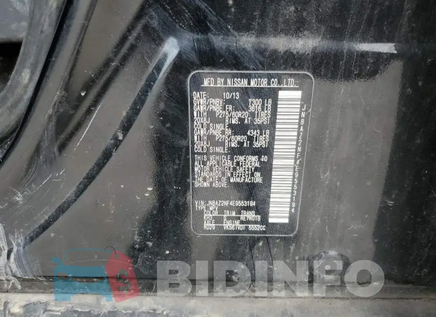 JN8AZ2NF4E9553194 Photo# 12