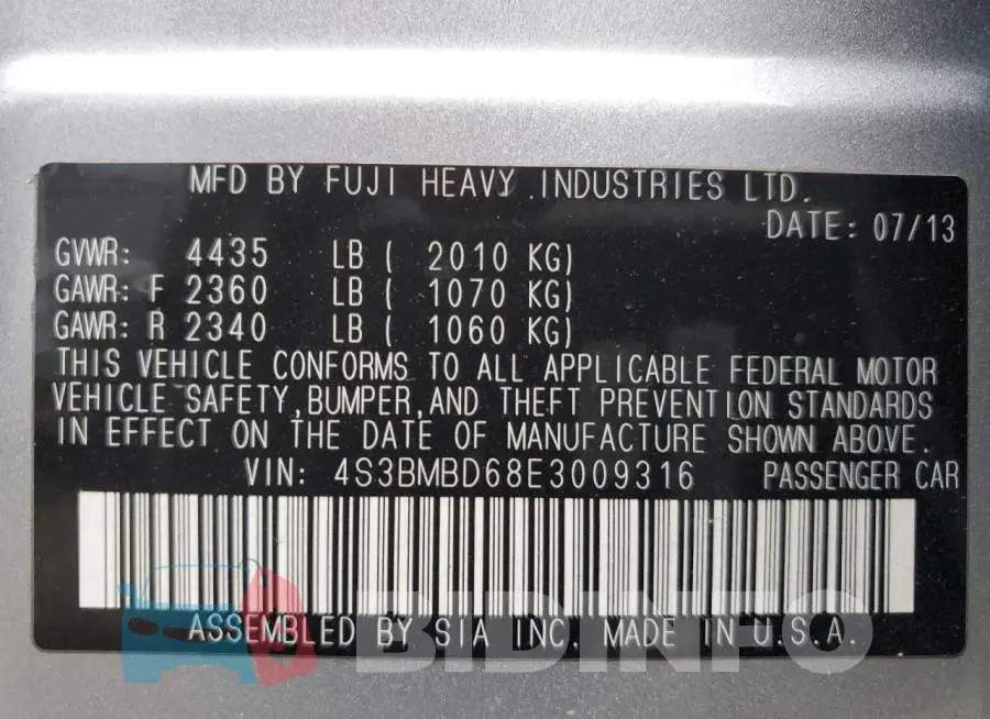 4S3BMBD68E3009316 Photo# 13