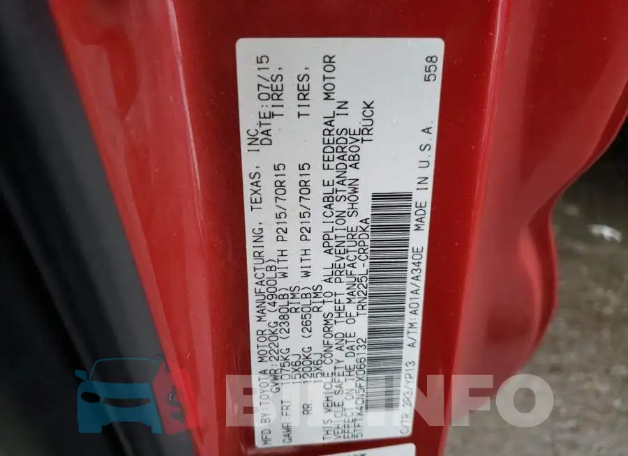 5TFTX4CN5FX066132 Photo# 12