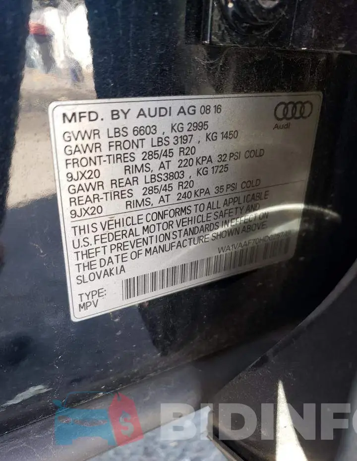 WA1VAAF70HD025749 Photo# 14