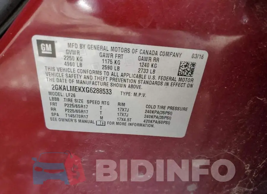 2GKALMEKXG6288533 Photo# 13