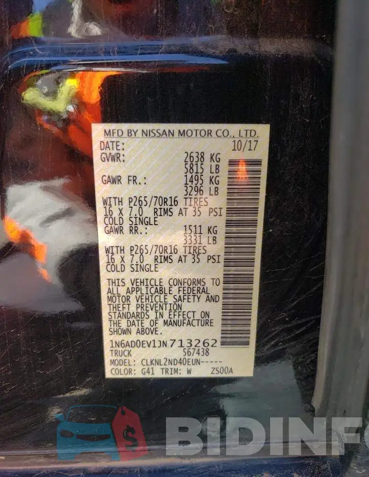 1N6AD0EV1JN713262 Photo# 13