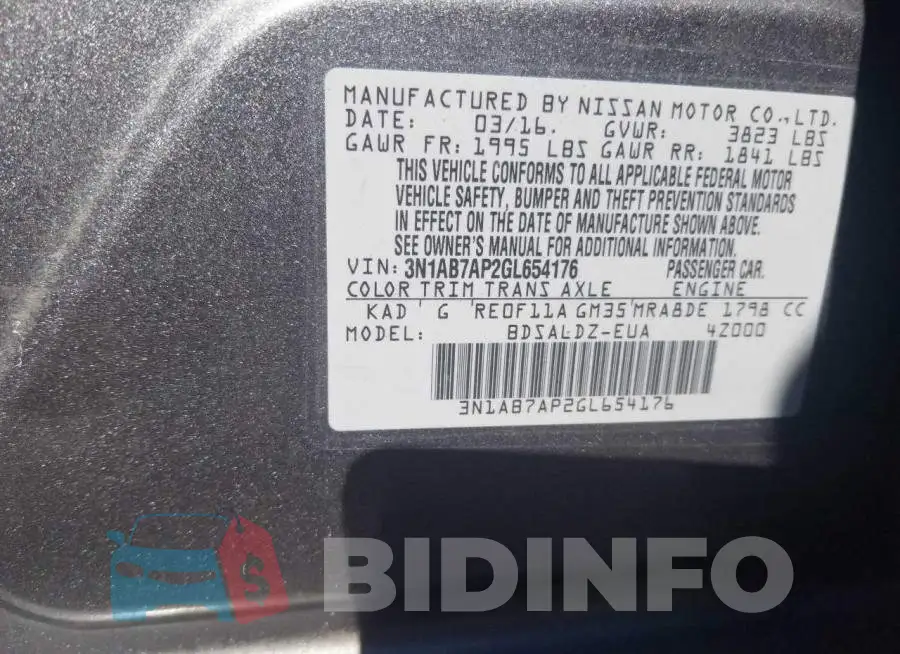 3N1AB7AP2GL654176 Photo# 10