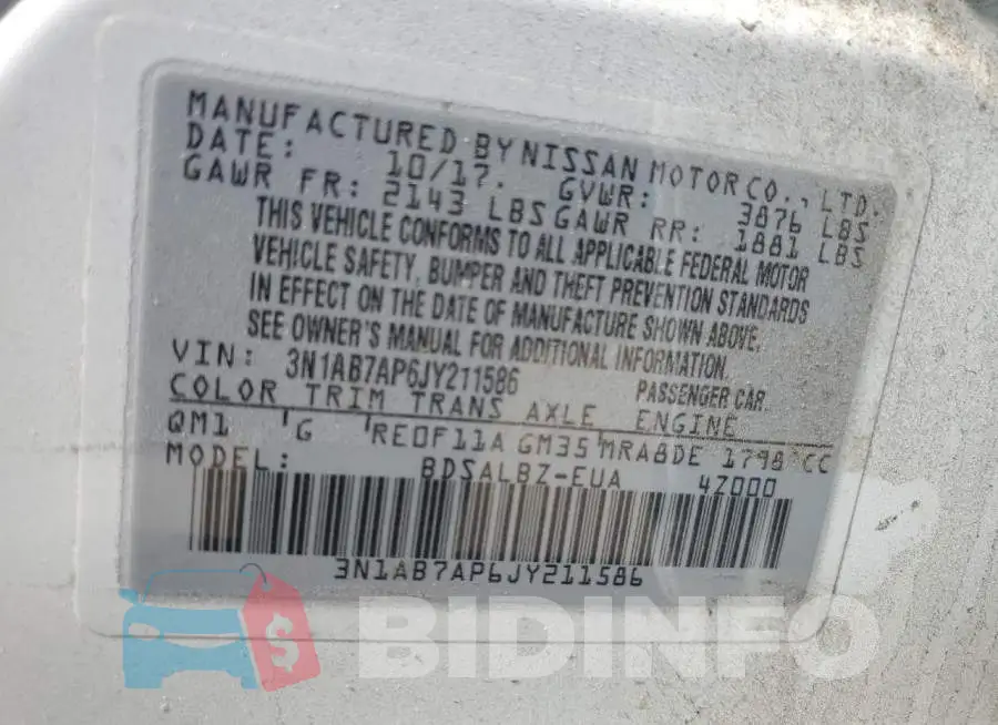 3N1AB7AP6JY211586 Photo# 12