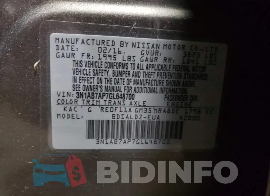 3N1AB7AP7GL648700 Photo# 12