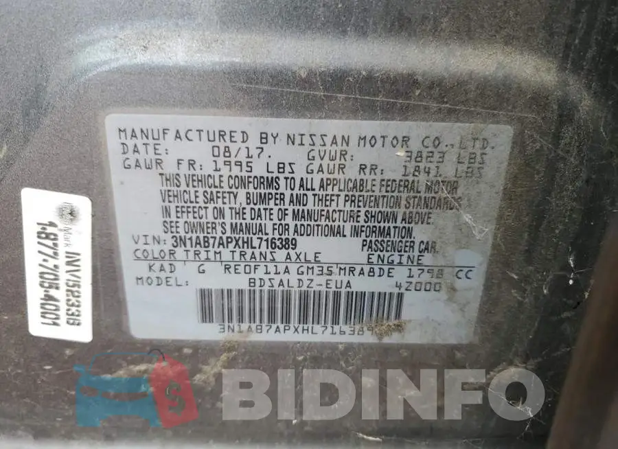 3N1AB7APXHL716389 Photo# 12