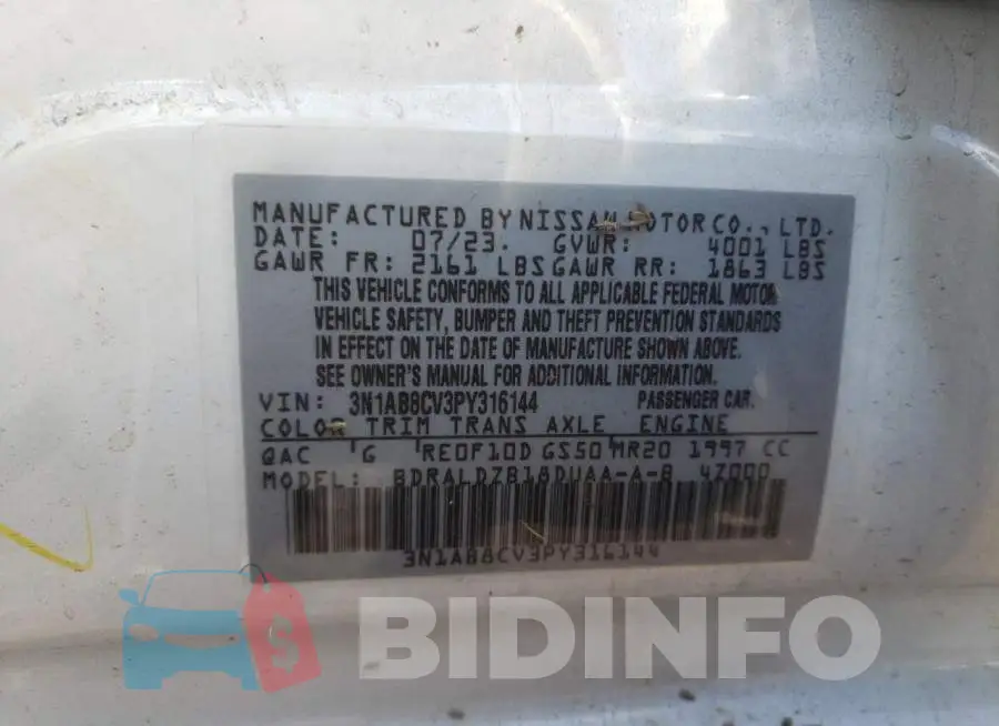3N1AB8CV3PY316144 Photo# 12