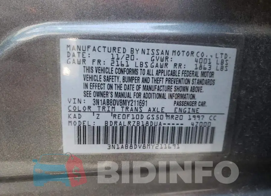 3N1AB8DV8MY211691 Photo# 12