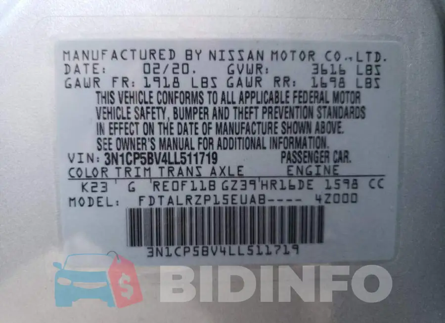 3N1CP5BV4LL511719 Photo# 13