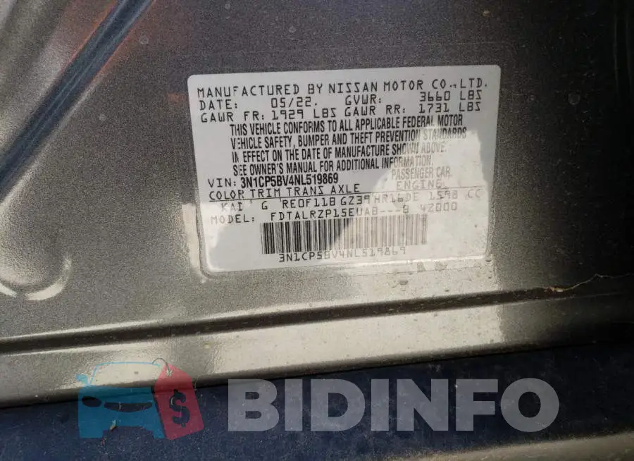 3N1CP5BV4NL519869 Photo# 13